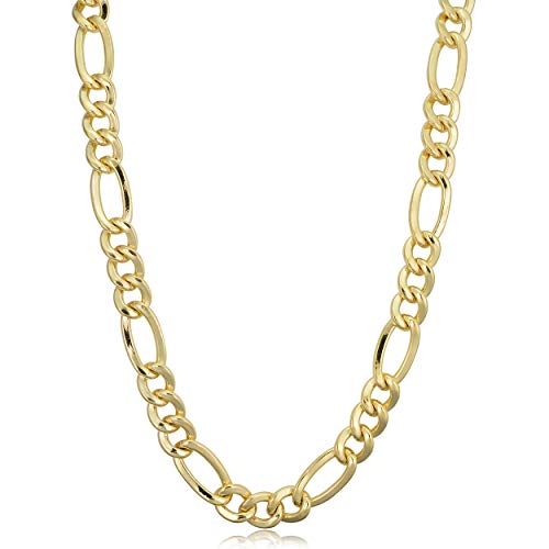 Kooljewelry 14K Yellow Gold Filled Men's Solid 7.8 Mm High Polish Figaro Chain Necklace (20 Inch) #TOP5