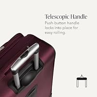 SwissGear Sion Softside Expandable Spinner Luggage Durable Lightweight Travel Suitcase, Merlot, Checked-Medium — image 7