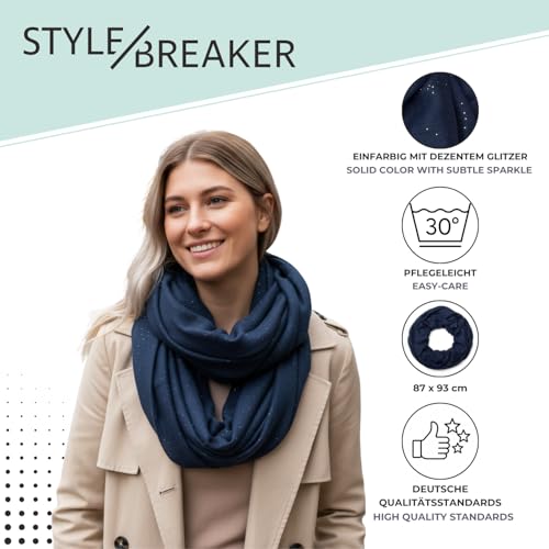 styleBREAKER Damski szal z efektem brokatu | jednokolorowy szal kominowy z miękkiej wiskozy | lekki i elegancki | 87 x 93 cm, oliwkowy, jeden rozmiar