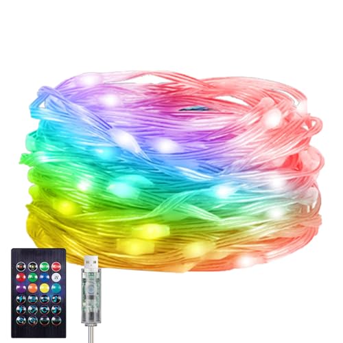 HERSIL String Lights with Remote | App Control String Lights - DIY Color Changing IP65 Waterproof Christmas String Lights with Remote, Timer, Music Sync for Christmas Decoration