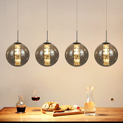 Lustre suspension en verre gris CBJKTX, luminaire de table haut de gamme