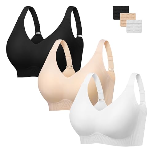 habibee Bras for Women No Underwire Seamless Push Up Wireless Bra Full Coverage Comfortable Everyday T Shirt Bras 32D-44D