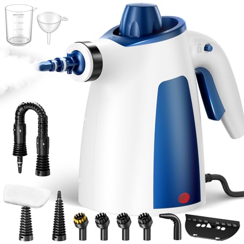 Steam Cleaner, Pressurized Handheld Multi-Surface Natural Steam Cleaner with 12
