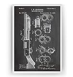 browning gun cases discount  Browning Magazine Shotgun Firearm 1897 - Patent Print Gun Army Military Póster Con Diseños Patentes Decoración de Hogar Inventos Carteles - Marco No Incluido