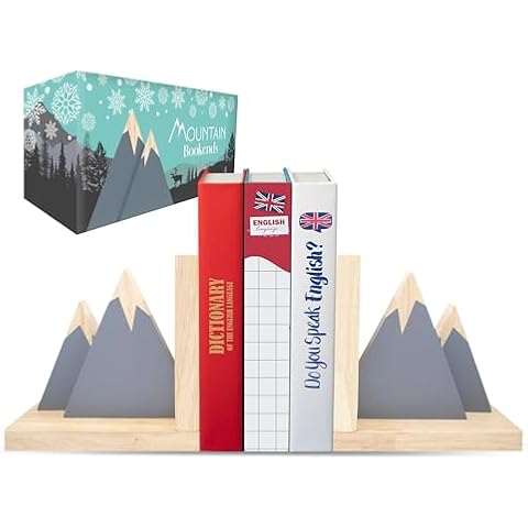 Decorably Wooden Mountain Bookends Cover
