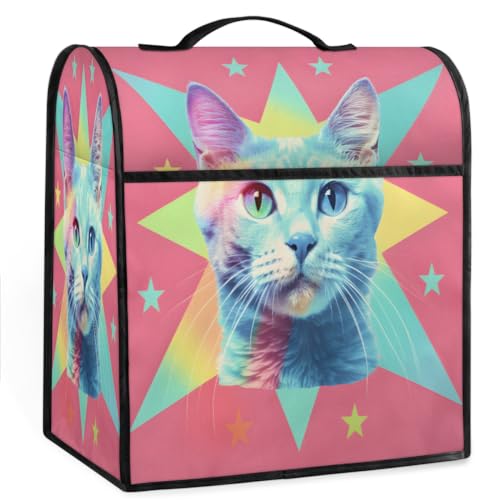 Coffee Maker Cover Cute Colorful Cat Kitchen Appliance Covers Small Appliance Covers Blender Cover Juicer Cover Dust Covers for Kitchen Appliances with Top Handle and Pockets,Washable,C106