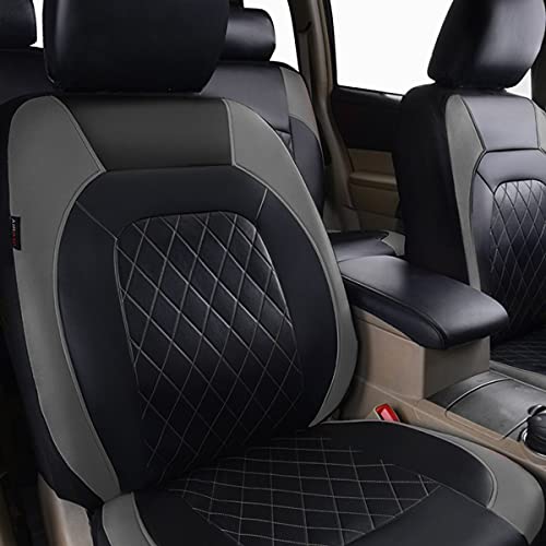 Horse Kingdom Universal Faux Leather Car Seat Covers Two Front, 6 Pieces, Airbag Compatible,Fit For Cars, Suv, Vehicles (Black And Grey) #TOP3