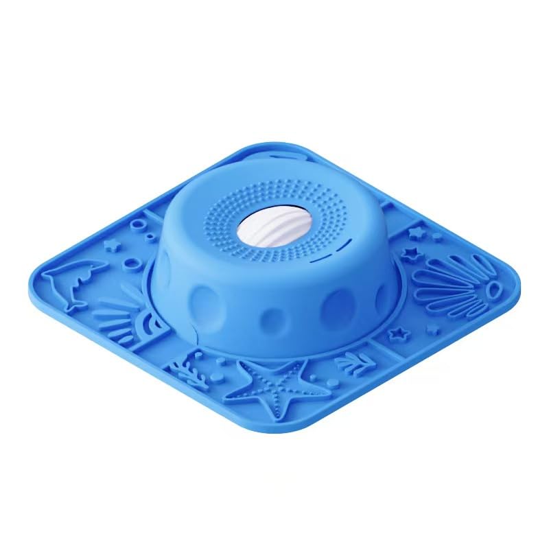 Gamelle chat et chien silicone bleu 500 ml écuelle antidérapante tambour