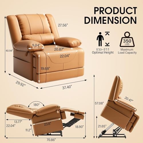 Sillón reclinable cuero sintético color único miniatura 2