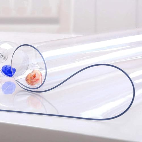 ForenTex - Mantel Hule Transparente PVC para Mesas Rectangular, Protector de Mesa Impermeable y Antimanchas, Resistente al Calor, Fácil de Limpiar, Cortable a Medida (1,00mm, 100x140cm)