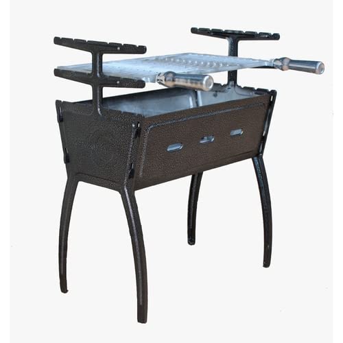 Churrasqueira Portátil em Alumínio Fundido Batido Desmontável de 81 Cm (Preto Craquelado)