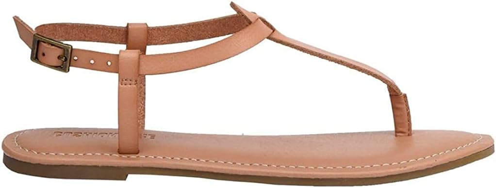 CUSHIONAIRE Women's Clea Flat Sandal with +Comfort 6 Natural