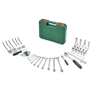 Bosch Advanced handgereedschapsset 132-dlg (set voor bevestigingsklussen; hoogwaardige materialen; ergonomisch; sleutels, zeskantsleutels, ratels, schroevendraaier; accessoires)