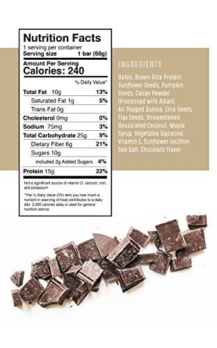 Amrita Dark Chocolate Quinoa Vegan, Gluten Free High Protein Bars | 15G Plant Based Protein, High Fiber, Peanut & Dairy Free | Breakfast Bar, Meal Replacement, Healthy Snack | 2.12 Oz Bars, Pack Of 12 #TOP1