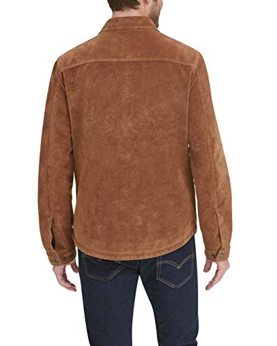 Levi's Mens Shirt Faux Leather Jacket, Cognac Faux Suede, X-Large Us #TOP1