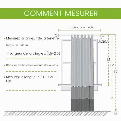 PONY DANCE Voilage Blanc - Rideau Voilage Décoration Salon Moderne Fenêtre Intérieur 140 x 245cm Voile en Lin Effet Moderne Jolis Transparent à Pattes, Double Pièces – vue 8