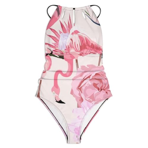 Monokini gainant femme pour camoufler les rondeurs maillot une pièce aquarelle