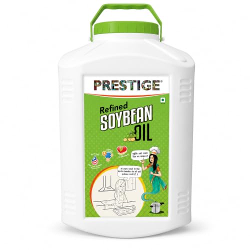 Image of Prestige Rasoi Prestige Refined Soyabean Oil Cooking Oil | Perfect for Deep Frying Baking Roasting | 15 Liter Round Jar