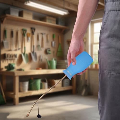 Image of Diatomaceous Earth Duster, 230ml Large, Powder Duster Kit with Long Copper Tube & Folding Funnel, Indoor Outdoor Silicone Sprayer Heavy Duty Bulb Applicator for Home and Garden(Blue)