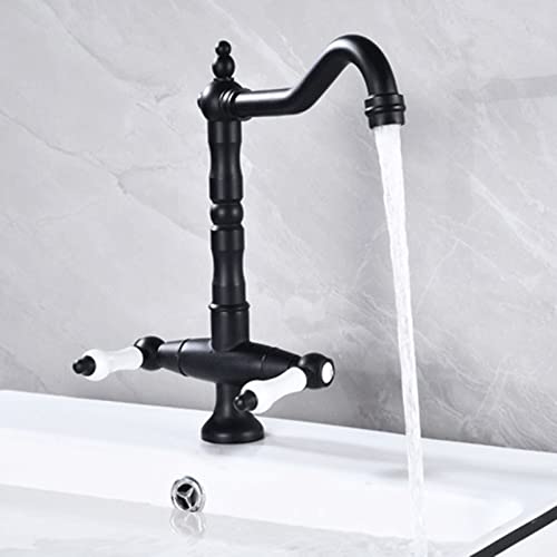 Robinet de lavabo de salle de bain en laiton antique 1 trou durable - 4