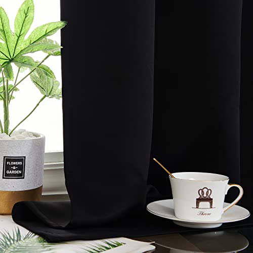 Lazzzy Black Kitchen Curtains Blackout Thermal Insulated Cafe Curtains 36 Inch Black Out Tier Curtains For Rv Camper Basement Bathroom Living Room Darkening Short Half Window Drapes 2 Panels #TOP4