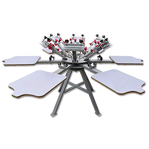 6 Color 6 Station Silk Screen Printing Press Machine
