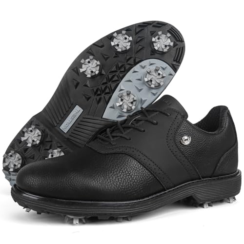 Image of Spikes Golf Shoes Men Professional Golf Shoes Waterproof Walking Footwears for Golfers Outdoor Gym Sneakers