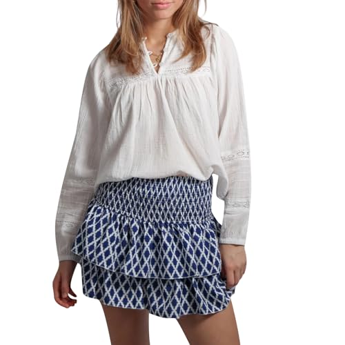 Women Y2K Floral Mini Skirts Lace Low Waist Pleated Ruffled Hem Layered Skirts Striped Beach Ruffle Short Skirts