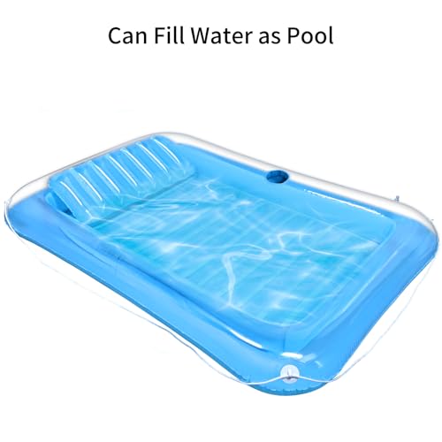 Piscine de bronzage gonflable avec dossier intégré et fond souple - 7