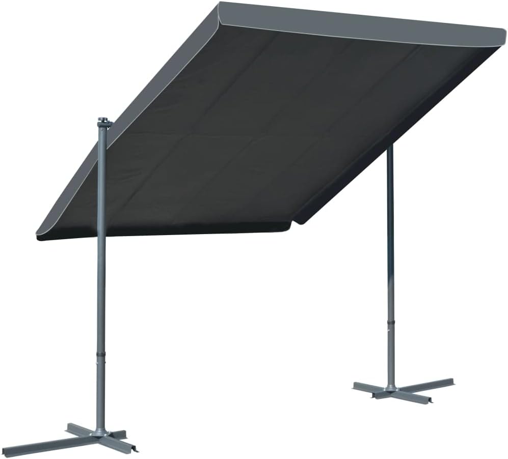 vidaXL Gazebo with Tiltable Retractable Roof 137.7"x98.4"x88.5" Anthracite