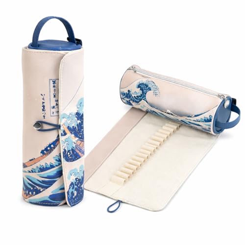 Grupo Erik - Trousse Enroulable Japanese Art - 20,5 x 8,5 x 8,5 cm - pour Crayons de Couleur, pinceaux, stylos