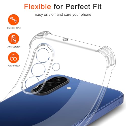 Image of Lustree Back Cover Transparent Case Compatible with Samsung Galaxy A17 | Clear + TPU Case with 4 Corner Air Cushion Protection & Camera Protection | Slim& Stylus Cover
