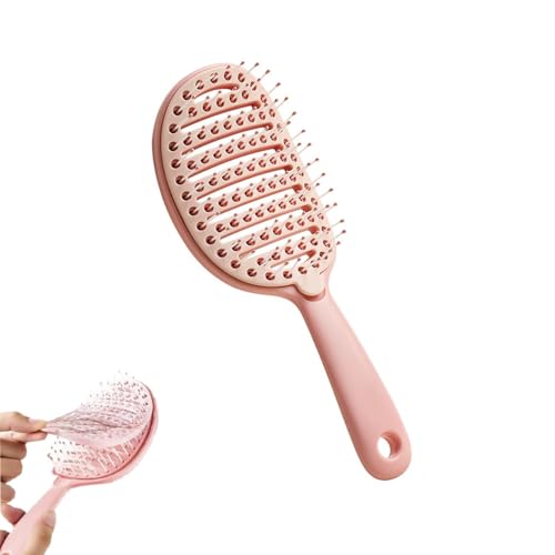 Image of Detangling Hair Brush,Curly & Straight Hair for Women Men,Portable Vented Paddle Brush for Wet Dry & Damaged Hair,Salon & Home Personal Use (Pink)