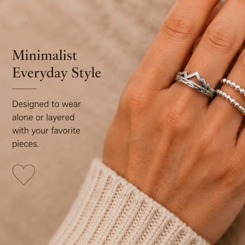Anillo de montaña de peltre una joya de declaración que no se deforma 6