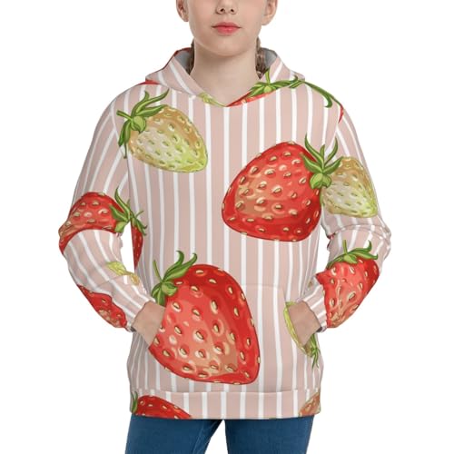 Strawberries Kid Hoodies Boys Sweatshirts Girls Pullover with Pocket