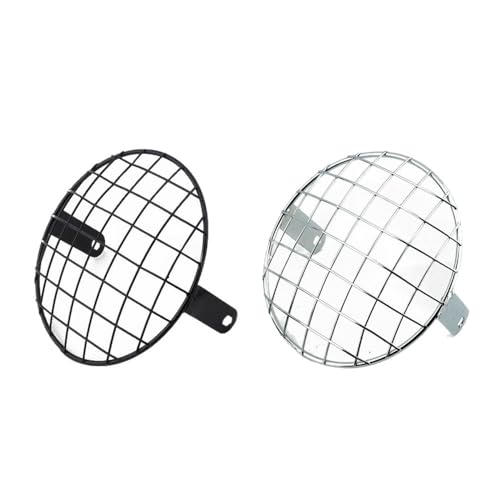 Grille phare moto universel 7" en treillis carré 19,5 cm pour montage latéral - 2
