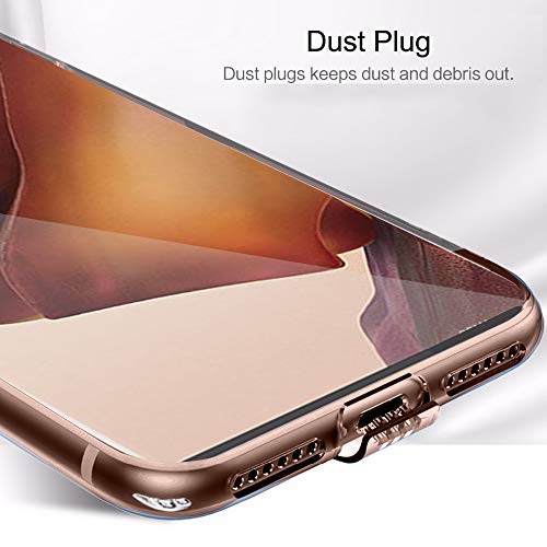 Image of TheGiftKart Back Cover Soft Case for Samsung Note 20 Ultra 5G | Best Camera Protection | Inbuilt Dust Plugs & Anti-Slip Grip | Ultra Clear Slim Back Cover Case (Silicone, Transparent)