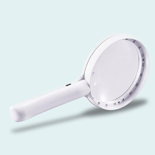 Miniatura 8 de LHWCCPIT Lupa recargable con 20 luces LED, 30 lupas grandes de mano con 3 modos, lupa iluminada para lectura, inspección, monedas, joyas