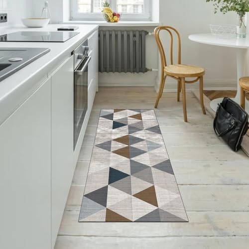 Alfombra gris 80x90 cm lavable y antideslizante para pasillo 5