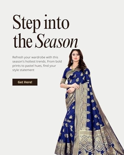 Image of Women's Kanjivaram Ptinted Soft Silk Banarasi Saree With Unstitched Matching Bloue Piece | Saree for Women