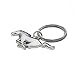iPick Image for Ford Mustang White 3D Pony Die-Cut Metal Key Chain Key-Charm, Official Licensed