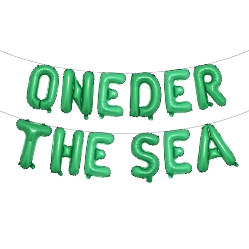 Image of Oneder The Sea First Birthday Decoration Oneder The Sea Party Favors Under The Sea Mermaid Party Backdrop Party Supplies Favors Balloon 1st Birthday Girl Decorations (ONEDER THE SEA Green)