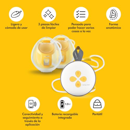 Medela Swing Maxi Hands-free extractor de leche eléctrico doble, uso intuitivo y sencillo, portátil, compatible con la aplicación Medela Family - imagen 3