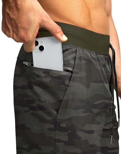 Image of Soothfeel Men's Running Shorts with Zipper Pockets 9 inch / 7 inch / 5 inch Quick Dry Eight Basketball Gym Workout Athletic Shorts
