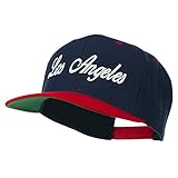e4Hats.com Los Angeles Embroidered Snapback Cap - Navy Red OSFM