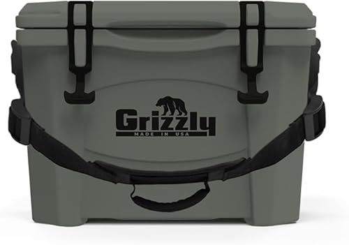 Grizzly - Enfriador de 15 cuartos de galón Baúl de hielo duradero con aislamiento rotomoldeado Fabricado en Estados Unidos Garantía de por vida