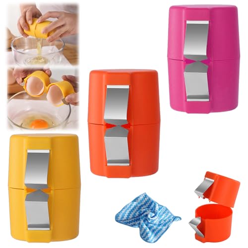3PCS Egg Shell Opener,Egg Opener Tool,Egg Cracker Tool,Portable Egg Shell Remover,Handheld Egg Cracking Tool,Eggshell Separator Tool for Kitchen Gadgets (1 Set)