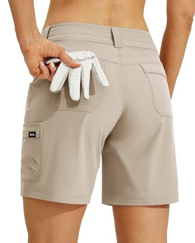 Willit Women's Golf Hiking Shorts Cargo Quick Dry Athletic Shorts Casual Summer Shorts with Pockets 7