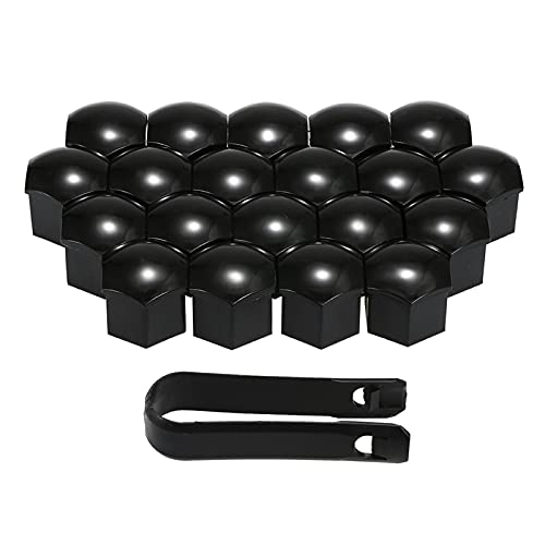 20pcs Capuchons Écrou Roue Universel 21mm Protecteur Noir