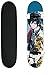Anime Skateboard para Demon Slayer Tomioka Giyuu Hermano Mini Cruiser- Patinetas Doble Kick Skateboards 7 Capa Maple Wood Deck Trick Doble Kick Concave Skatebloards para niñas Niños Niños Adolescentes